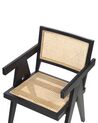 Krzesło drewniane z plecionką rattanową jasne drewno z czarnym WESTBROOK_848250