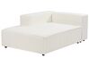 Right Hand 3 Seater Modular Boucle Corner Sofa with Ottoman White APRICA_908511