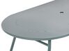 Zestaw ogrodowy metalowy stół i 4 krzesła jasnoniebieski CALVI z parasolem (16 opcji do wyboru)_863936