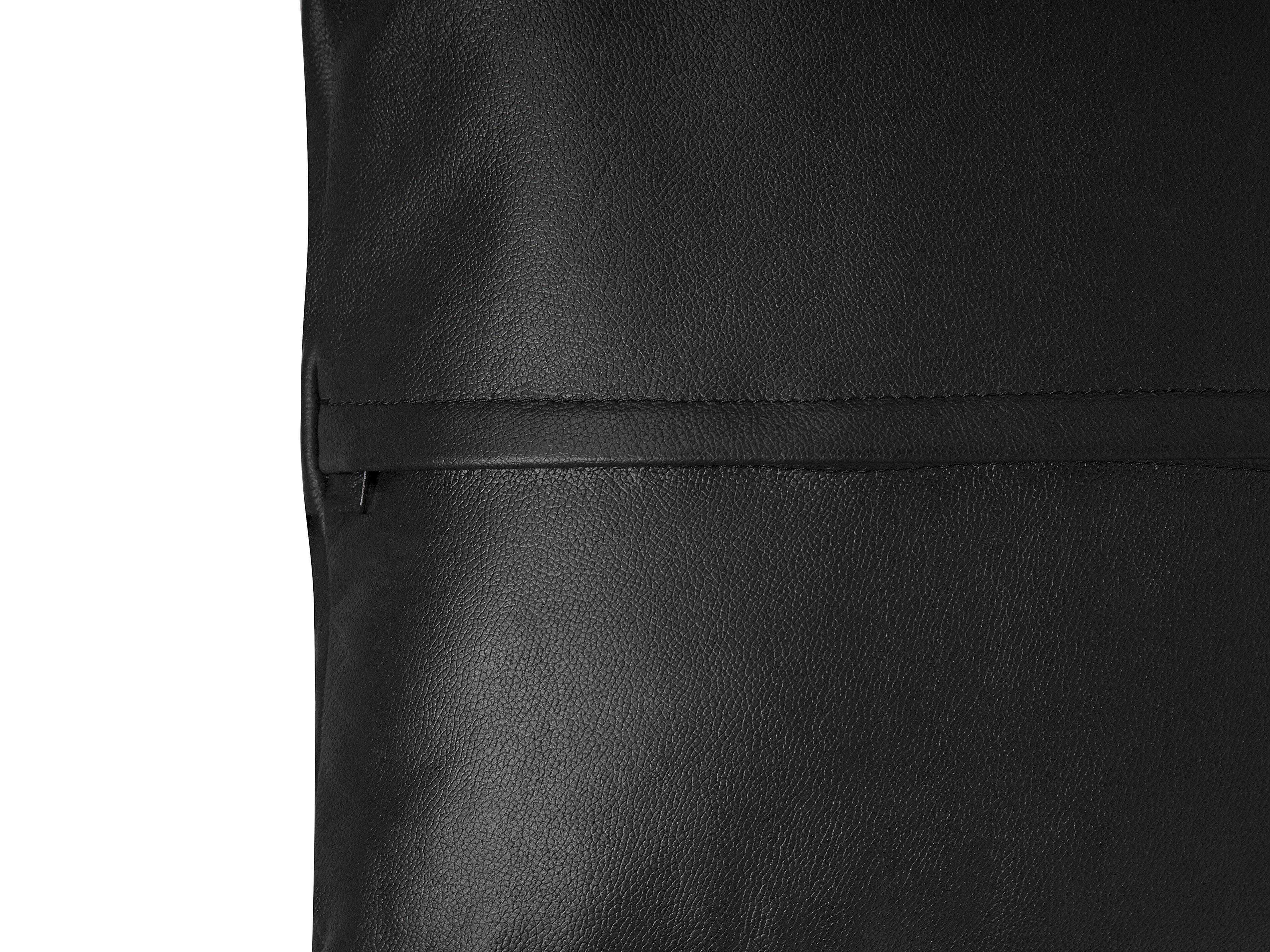 Right Hand Leather Corner Sofa Black LUNGO Beliani.co.uk