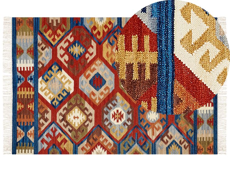 Wool Kilim Area Rug 200 x 300 cm Multicolour JRVESH_859153