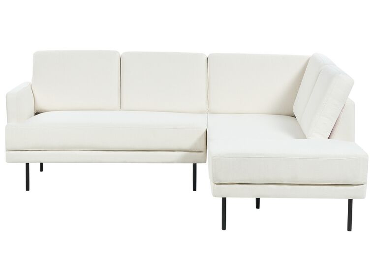 Left Hand 4 Seater Fabric Corner Sofa White BREDA_885940