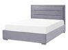 Velvet EU Double Size Ottoman Bed Dark Grey ROUEN_843796