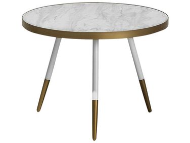 Tavolino da caffè effetto marmo bianco e oro ⌀ 61 cm RAMONA