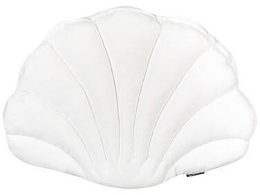 Velvet Seashell Cushion 47 x 35 cm White CONSOLIDA