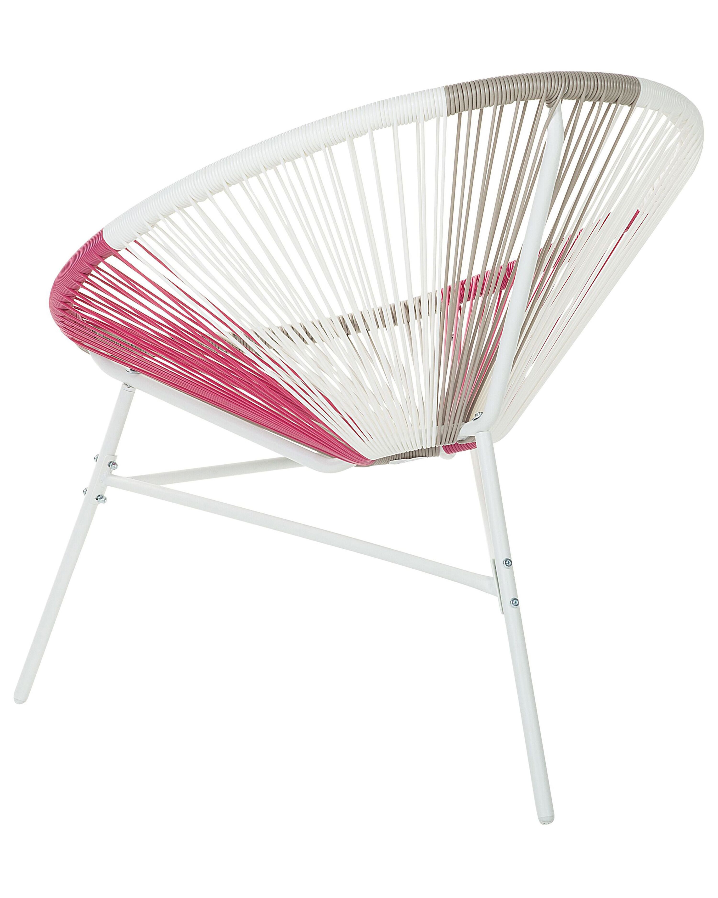 Set of 2 PE Rattan Accent Chairs Multicolour Pink ACAPULCO | Beliani.co.uk