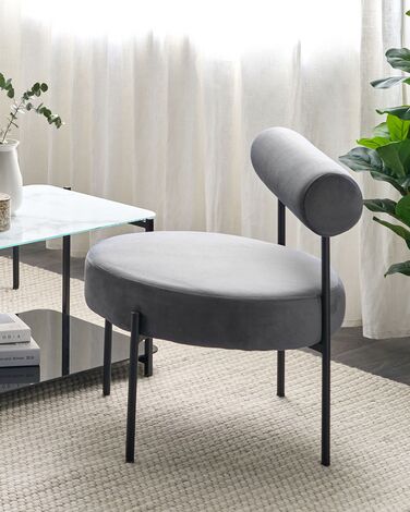 Velvet Accent Chair Grey ALPHA
