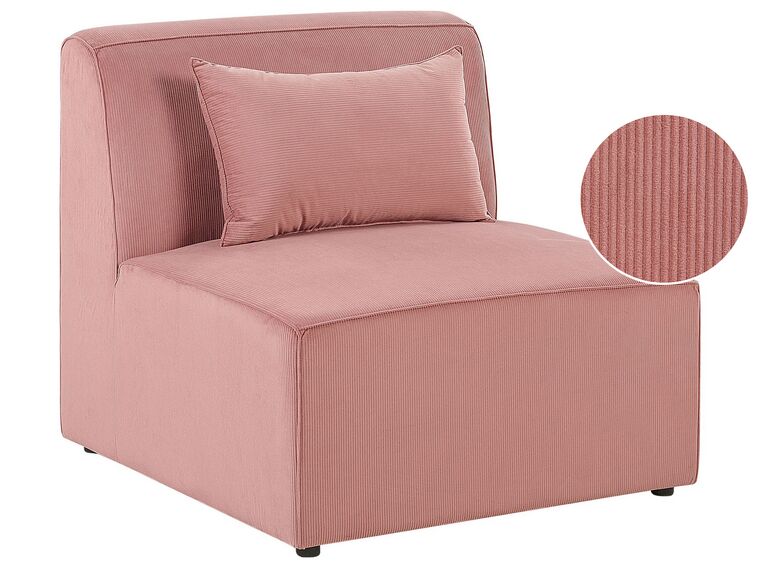 Module fauteuil en velours côtelé rose pour canapé LEMVIG_794500