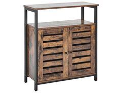 Sivupöytä 2-ovinen tumma puu/musta VILSECK Sivupöytä 2-ovinen tumma puu/musta VILSECK