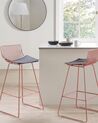 Conjunto de 2 sillas de bar de metal rosa dorado/negro FREDONIA_868347