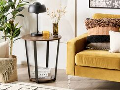 Sivupöytä tumma puu/musta ORICK