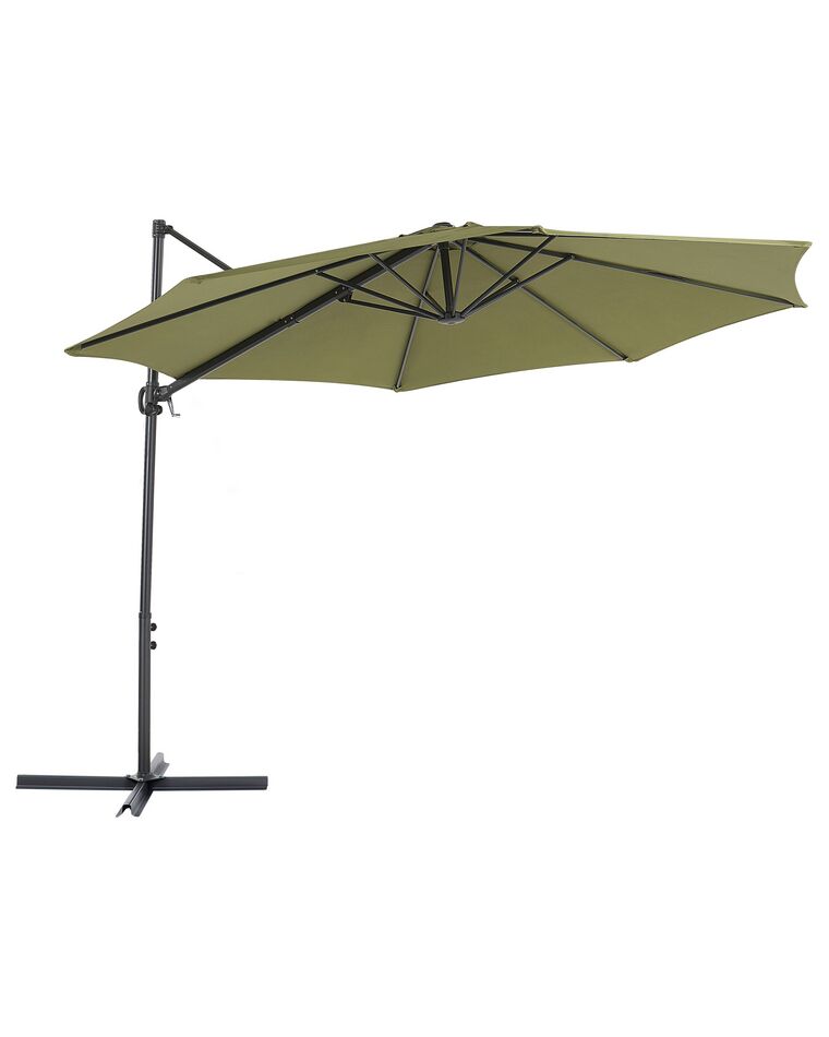 Riippuva aurinkovarjo oliivinvihreä ⌀ 295 cm SAVONA II_828595