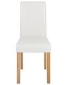 Conjunto de 2 sillas de comedor de piel sintética blanco/madera clara BROADWAY_744509