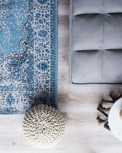 Ковер хлопковый 140 х 200 см АЛЬМУС синий Ковер хлопковый 140 x 200 см АЛЬМУС синий