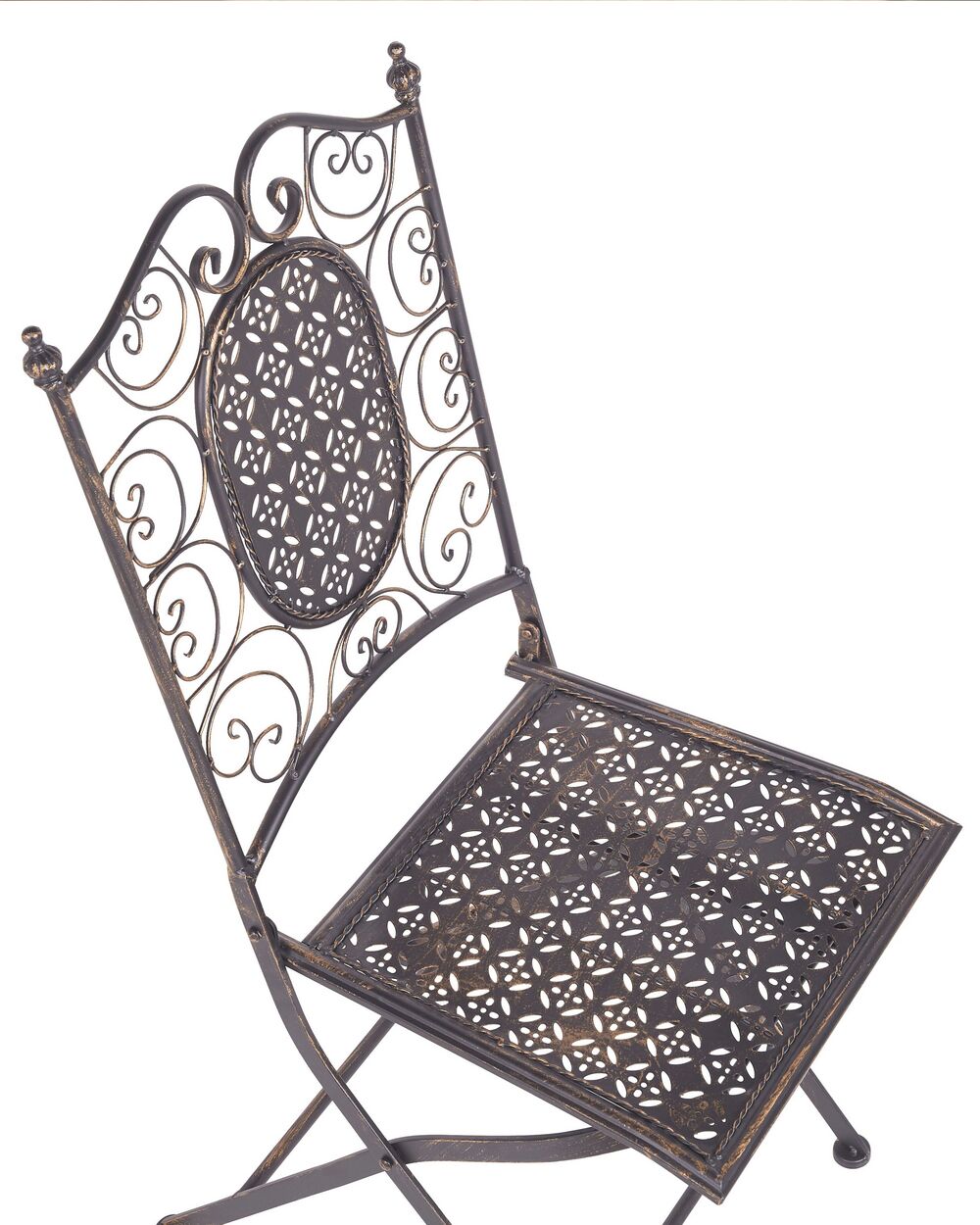 Set of 2 Metal Garden Folding Chairs Black BORMIO Beliani.co.uk