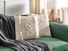 Set of 2 Cotton Macrame Cushions with Tassels 45 x 45 cm Beige KALAM_904677
