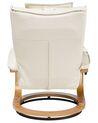 Faux Leather Recliner Chair with Footstool Beige MAJESTIC_697986