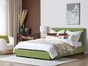 Polsterbett Leinenoptik grün mit Bettkasten 180 x 200 cm LA ROCHELLE_832980