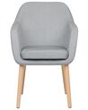 Spisebordsstol med armlæn grå velour YORKVILLE II_899203