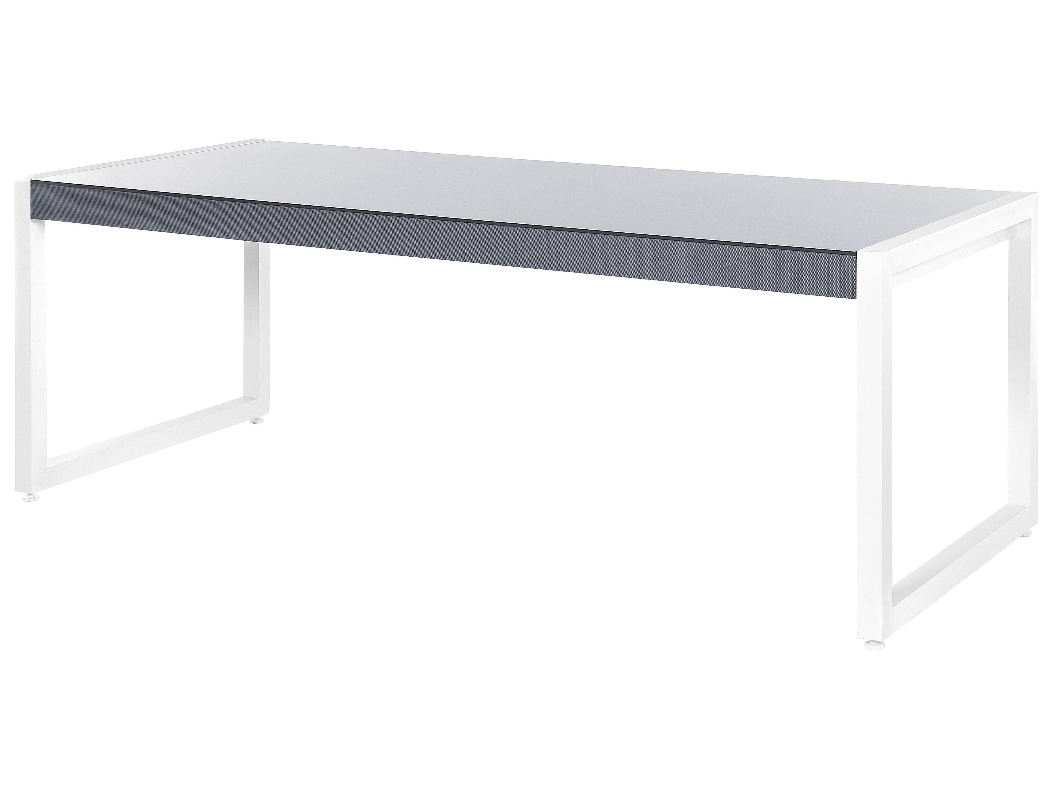Beliani Gartentisch Aus Aluminium Mit Glasplatte – 210x90 Cm, Für 6 Personen, Witterungsbeständig