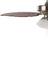 Ventilateur de plafond bois clair / argenté avec lampes GILA_791702