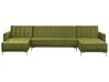 U-formad 5-sitssoffa med ottoman sammet grön ABERDEEN_882437
