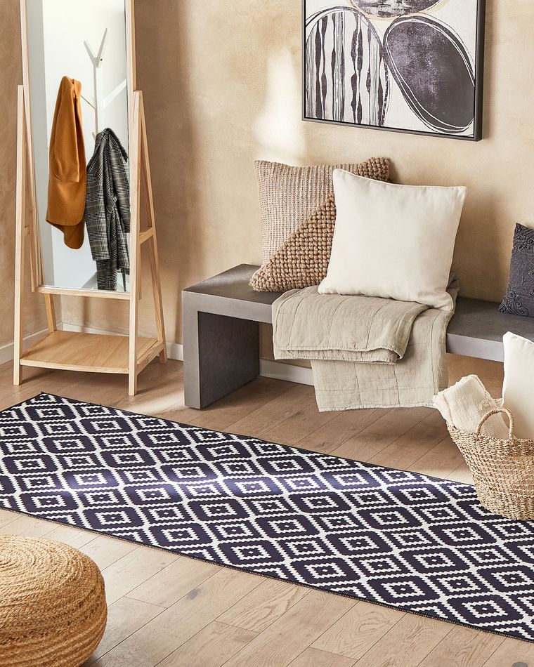 Standing Mirror with Shelf Light Wood CHAMBERY Beliani.at