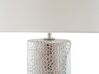 Bílá a stříbrná stolní lampa na noční stolek AIKEN_540730