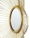 Nástenné zrkadlo kovové ⌀ 40 cm zlaté SENS_904368