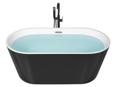 Bañera de acrílico negro/plateado/blanco 160 x 80 cm HAVANA