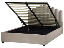 Parisänky sametti säilytystila ruskeanharmaa 160 x 200 cm VINCENNES Parisänky sametti säilytystila ruskeanharmaa 160 x 200 cm VINCENNES