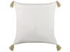 Cotton Cushion Geometric Pattern with Tassels 45 x 45 cm Multicolour SETOSA_839132