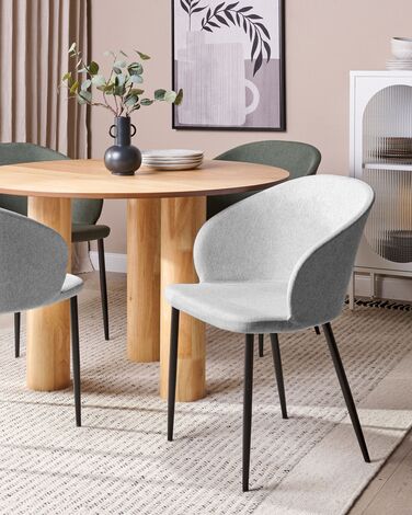 Set of 2 Fabric Dining Chairs Light Grey MASON