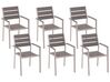 Conjunto de 6 cadeiras de jardim cinzentas VERNIO_713308