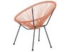 2 fauteuils spaghetti en rotin orange et table pour intérieur et extérieur ACAPULCO II_813869