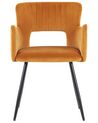 Zestaw 2 krzeseł do jadalni welurowe pomarańczowe SANILAC_847093