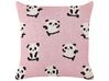 Conjunto 2 almofadas decorativas em algodão rosa com padrão de pandas 45 x 45 cm TALOKAN_905426