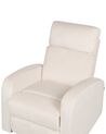 Poltrona reclinabile manualmente velluto bianco crema VERDAL_904702