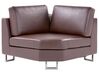 Canapé angle à gauche 6 places en cuir marron STOCKHOLM_702252