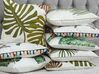 Conjunto de 2 almofadas decorativas branca com folha de palmeira verde 45 x 45 cm AZAMI_853675