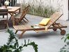 Conjunto de jardín de madera Mesa 8 sillas textileno gris oscuro 2 tumbonas CESANA_691201