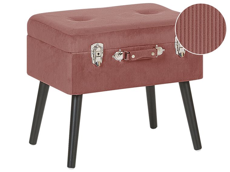 Manšestrová stolička s úložným prostorem růžová MALLARD_773582