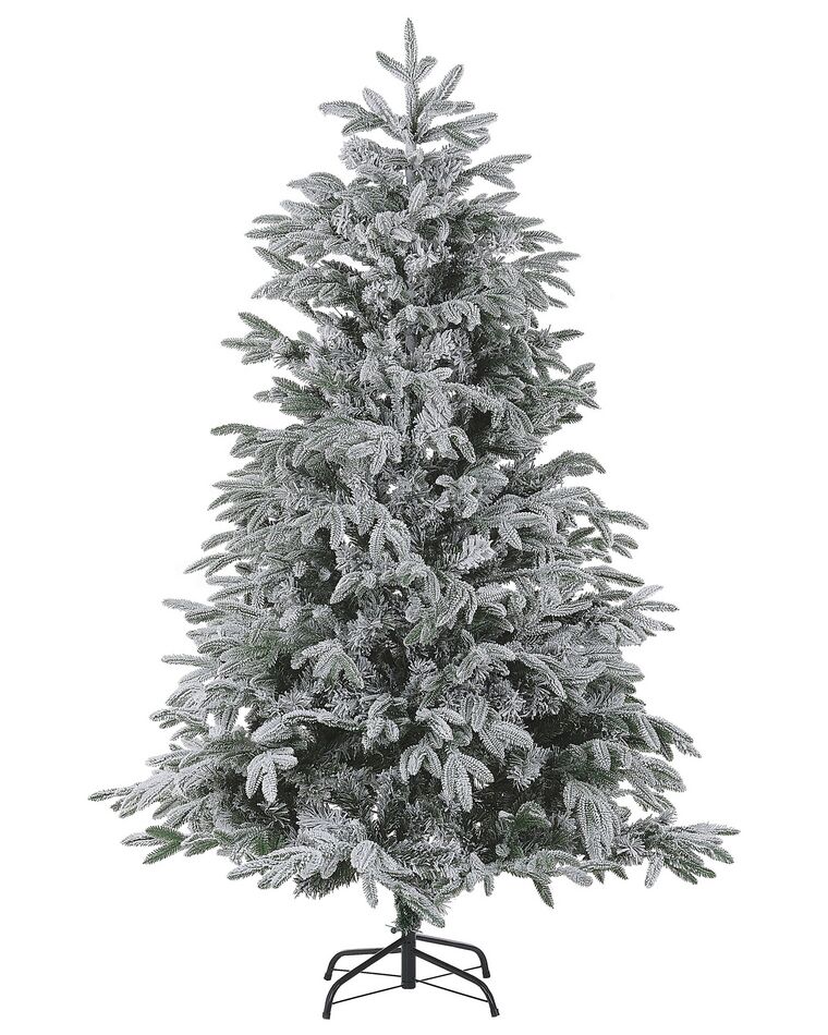 Künstlicher Weihnachtsbaum schneebedeckt 210 cm weiß BASSIE_783333