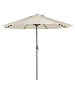 Aurinkovarjo LED-valoilla vaalea beige ⌀ 266 cm RAPALLO Aurinkovarjo LED-valoilla vaalea beige ⌀ 266 cm RAPALLO