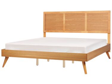EU Super King Size Bed Light Wood ISTRES