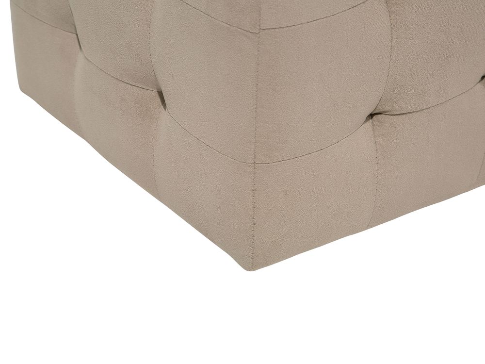 Velvet Storage Ottoman Light Brown MICHIGAN Beliani.co.uk