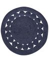 Pyöreä matto juutti tummansininen ⌀ 120 cm KOYUNLU_904019
