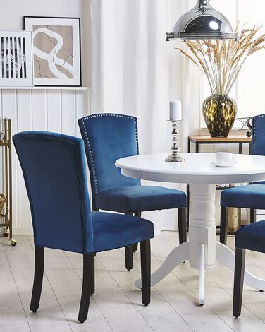 Set of 2 Velvet Dining Chairs Blue PISECO