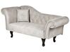 Chaise Longue aus Samt, taupe, links LATTES II_892373