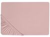 Puuvillalakana muotoonommeltu vaaleanpunainen 90 x 200 cm HOFUF_815896